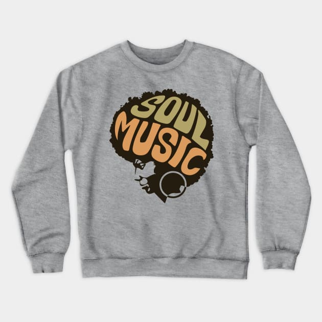 Soul Music Black History Month Afro Hair Gift Crewneck Sweatshirt by BadDesignCo